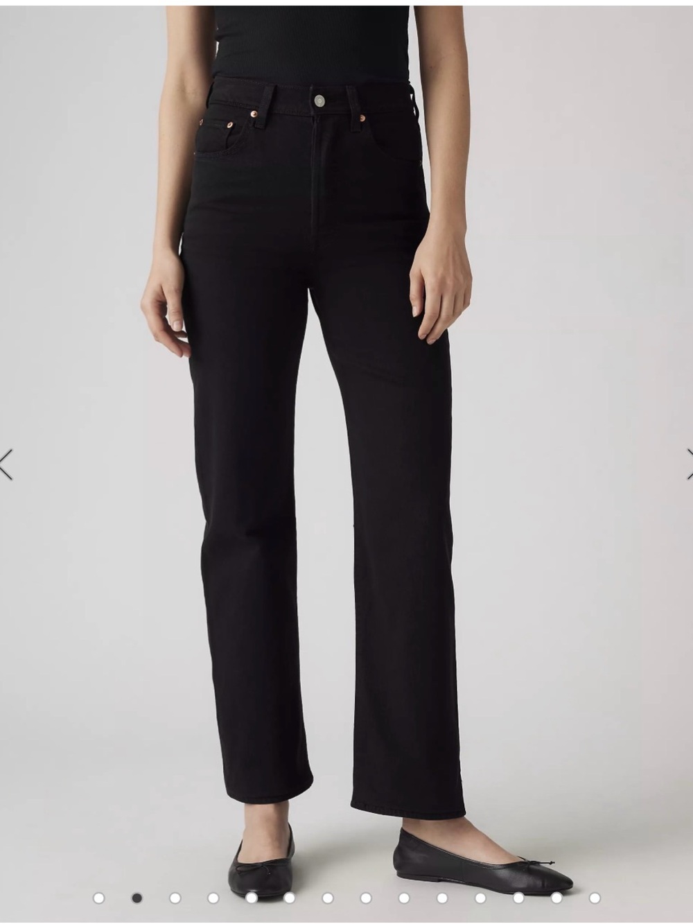 LEVI’S Ribcage Straight Ankle Jean Black Size 28